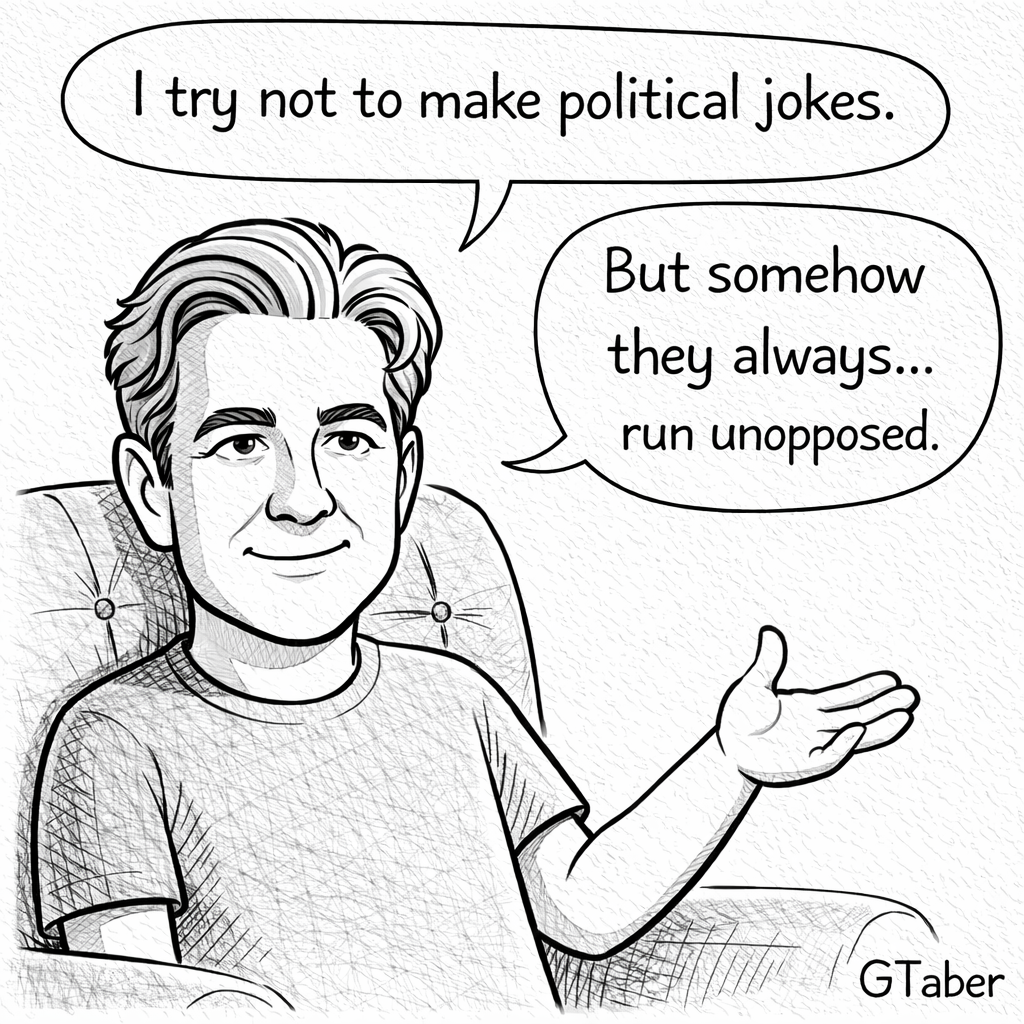 I try not to make political jokes